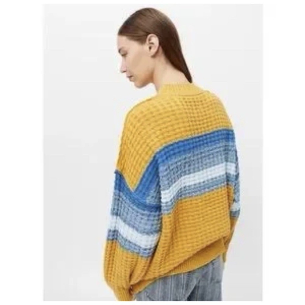 Urban Outfitters BDG Max Striped Waffle Knit Oversized Pullover Sweater Size M - Picture 2 of 9